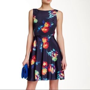 Betsey Johnson Betsey Johnson Floral Print Sleeveless Fit & Flare Mini Dress
